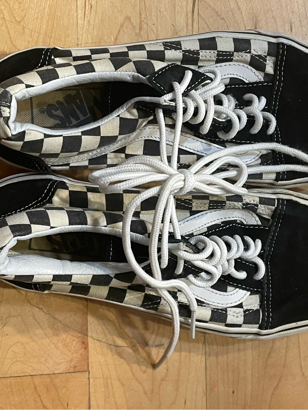 Vans Women’s Checkerboard Old Skool Sneakers - Black & White Size 9.5